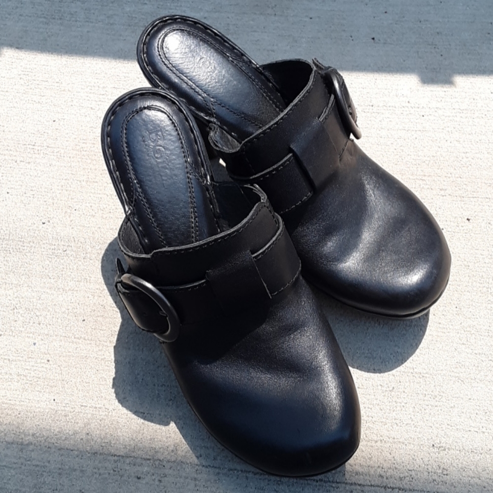 Born shoes black sz 7 leather mix like new